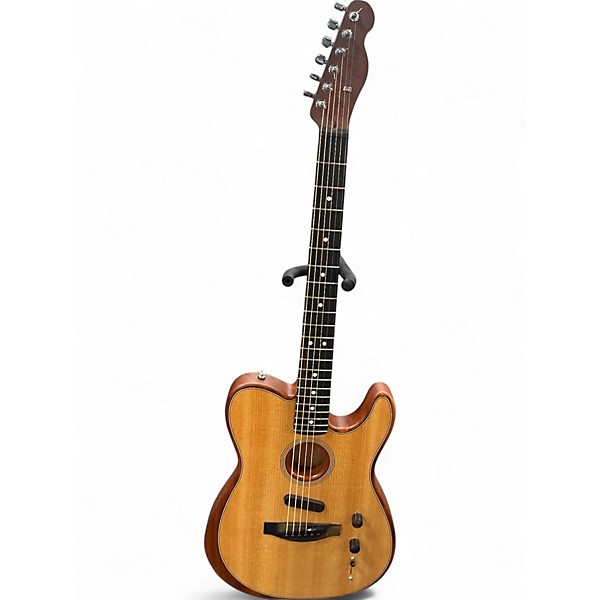 Used Fender American Acoustasonic Telecaster Natural Acoustic Electric Guitar