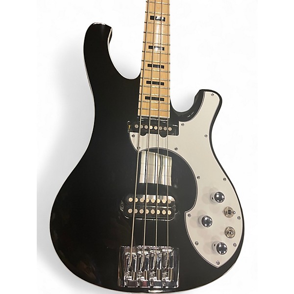 Used Schecter Guitar Research Stargazer4 string black n white Electric Bass Guitar