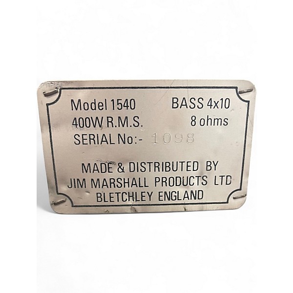 Vintage 1998 Marshall 1540 4X12 Bass Cabinet