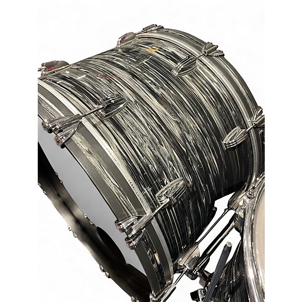 Used Ludwig 3 Piece Legacy Mahogany/Poplar Pro Beat Vintage Black Oyster Drum Kit