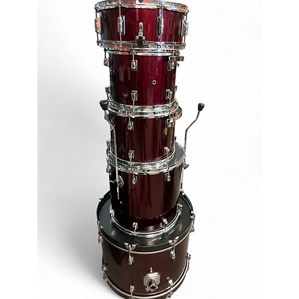 Used Taye Drums 5 Piece ROCKPRO DRUM SET Burgundy Drum Kit