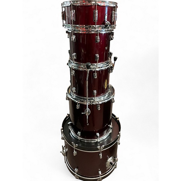 Used Taye Drums 5 Piece ROCKPRO DRUM SET Burgundy Drum Kit