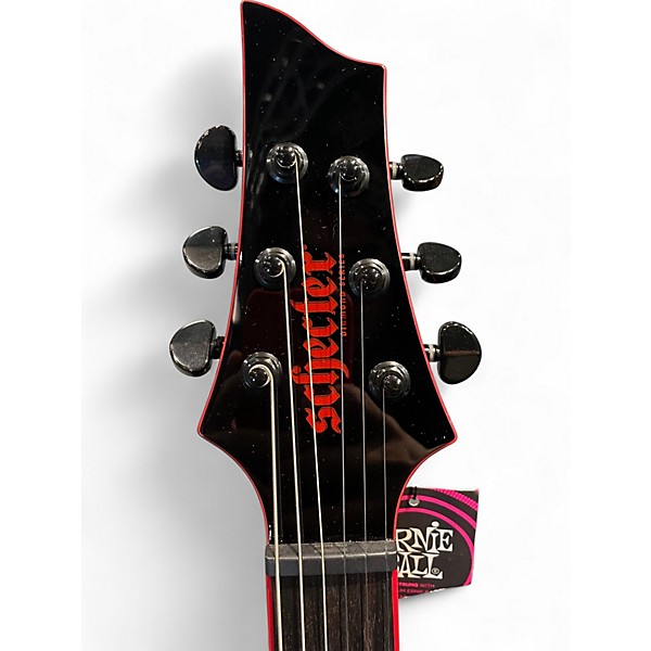 Used Schecter Guitar Research Sunset-6 ET Red Dawn Black Solid Body Electric Guitar