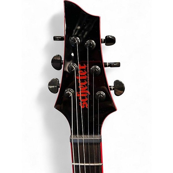 Used Schecter Guitar Research Sunset-6 Red Dawn Black Solid Body Electric Guitar