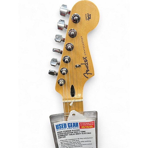 Used Fender Player Stratocaster HSS 2 Tone Sunburst Solid Body Electric Guitar