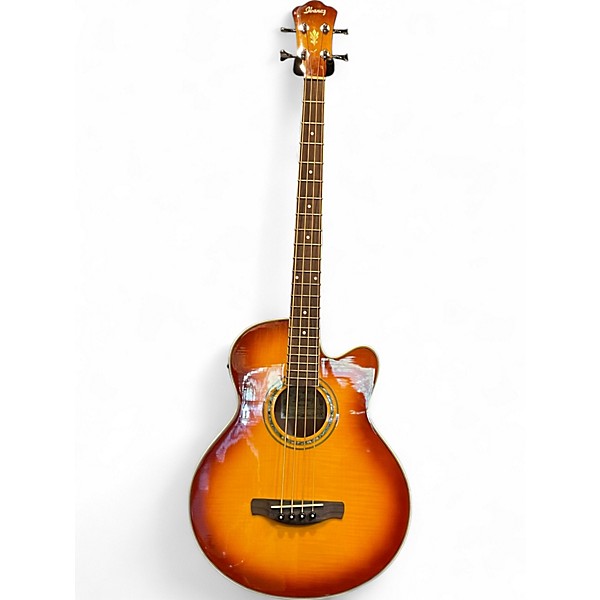 Used Ibanez AEB20E-VV Brown Burst Acoustic Bass Guitar