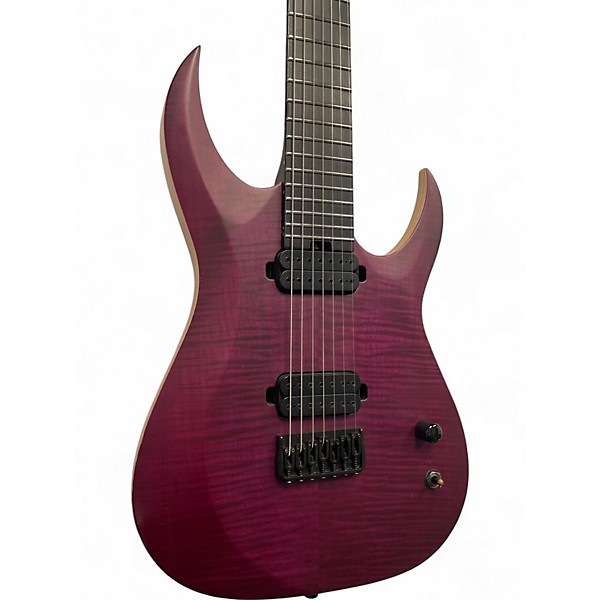 Used Schecter Guitar Research John Brown Tao 7 Satin Trans Purple Solid Body Electric Guitar