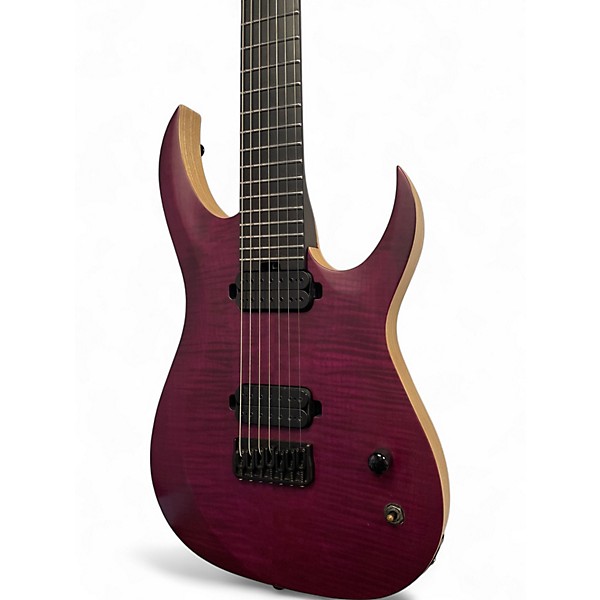 Used Schecter Guitar Research John Brown Tao 7 Satin Trans Purple Solid Body Electric Guitar
