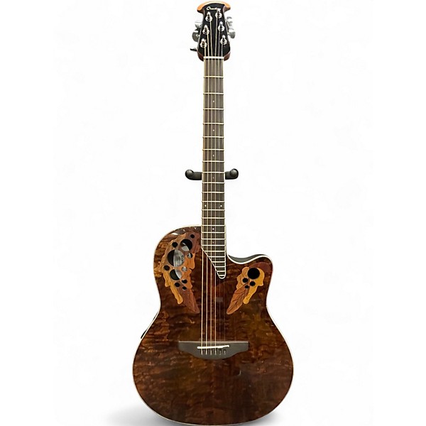 Used Ovation CE48P Tiger Eye Acoustic Electric Guitar