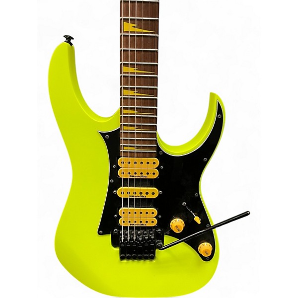 Used Ibanez 25th Anniversary RG1XXV Highlighter Yellow Solid Body Electric Guitar