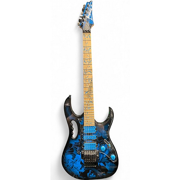 Used Ibanez JEM77P BLUE FLOWERS Solid Body Electric Guitar