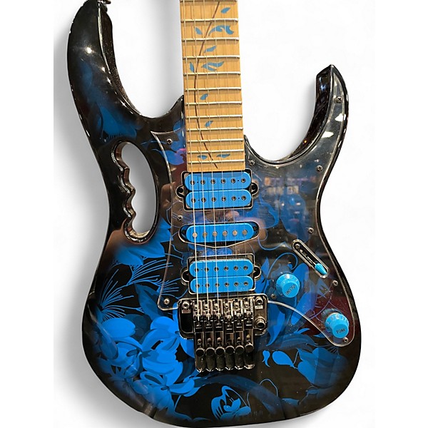 Used Ibanez JEM77P BLUE FLOWERS Solid Body Electric Guitar