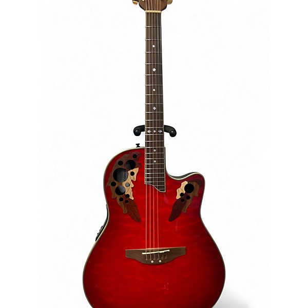 Used Ovation CS257 Celebrity Red Acoustic Electric Guitar
