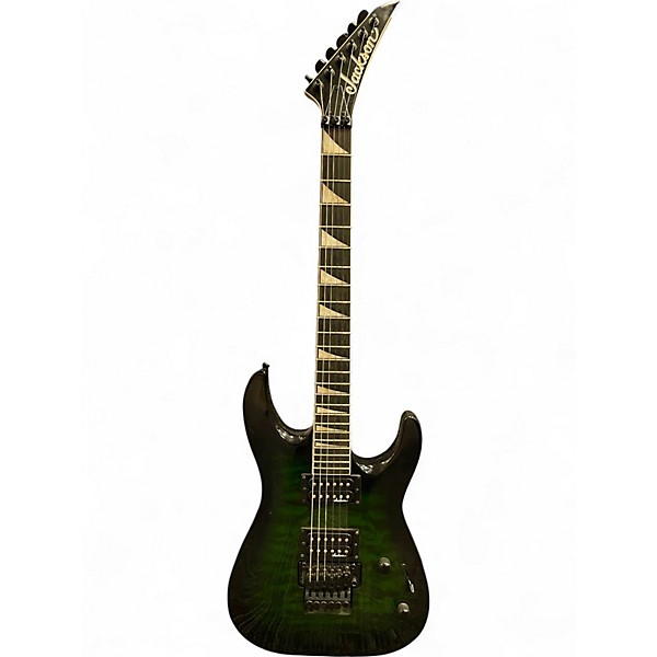 Used Jackson Dinky JS32Q DKA Transparent Green Burst Solid Body Electric Guitar