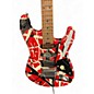 Used EVH Striped Series Frankie Black & White Stripes Relic Solid Body Electric Guitar