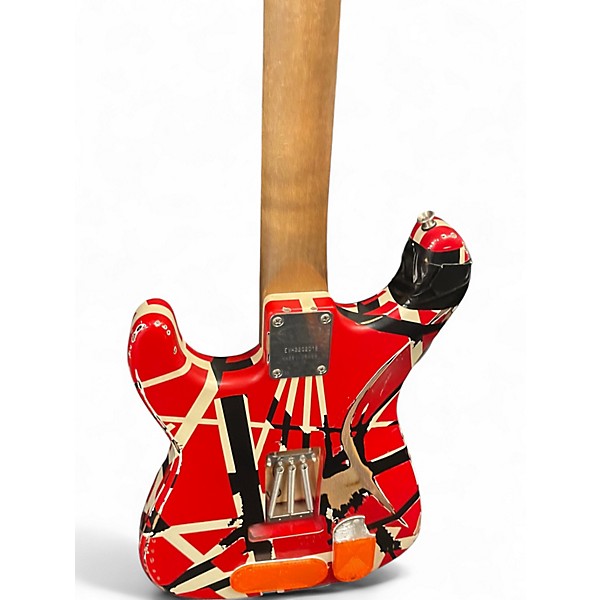 Used EVH Striped Series Frankie Black & White Stripes Relic Solid Body Electric Guitar