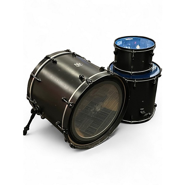 Used 2023 SJC Drums 3 Piece Custom M5 maple Satin Black Stain Drum Kit