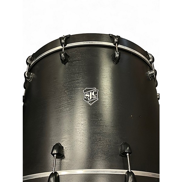 Used 2023 SJC Drums 3 Piece Custom M5 maple Satin Black Stain Drum Kit