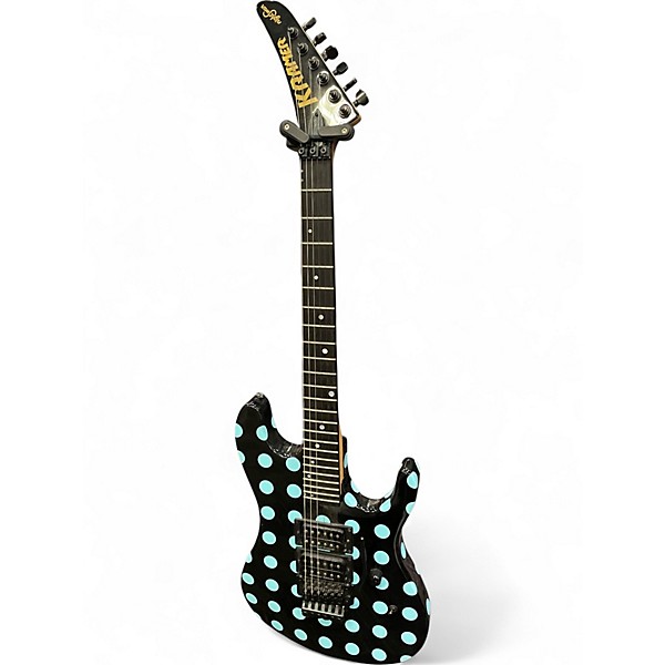 Used Kramer NightSwan Black/Blue Polka Dot Solid Body Electric Guitar,New Products : American Fashion Style Bags On Sale
