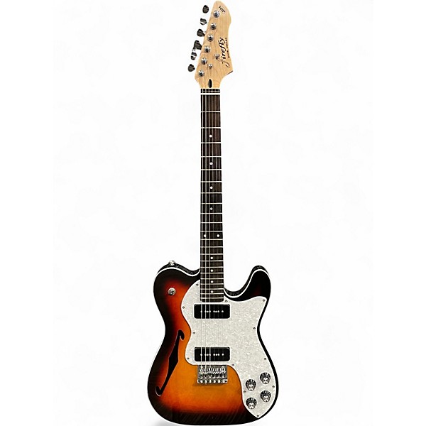 Used Firefly Pure Series FFPTH P-90s 3 Tone Sunburst Hollow Body Electric Guitar