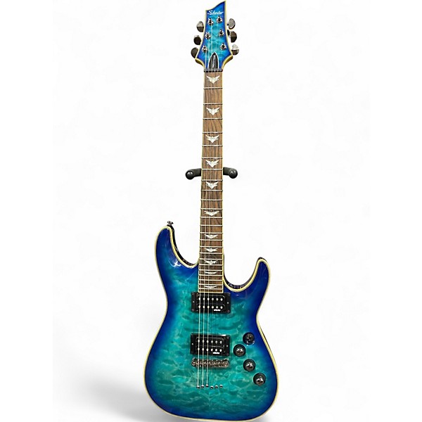 Used Schecter Guitar Research Omen Extreme 6 Ocean Blue Burst Solid Body Electric Guitar