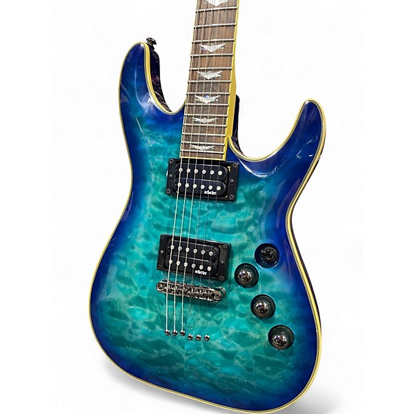 Used Schecter Guitar Research Omen Extreme 6 Ocean Blue Burst Solid Body Electric Guitar