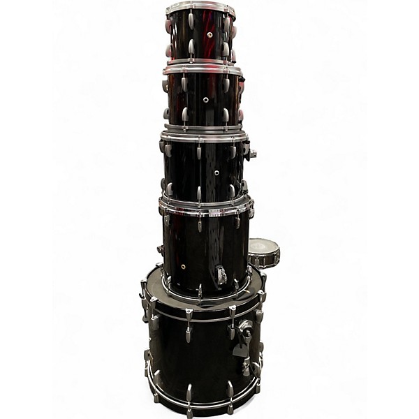 Used 2000s Pearl 5 Piece Masters Studio Black Drum Kit