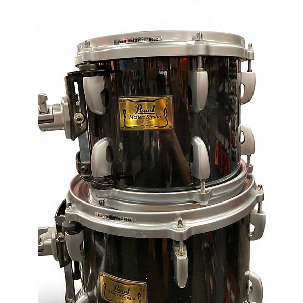 Used 2000s Pearl 5 Piece Masters Studio Black Drum Kit