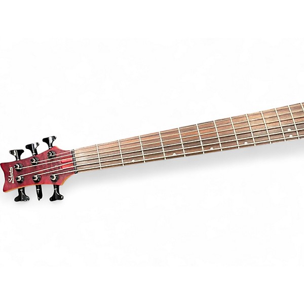 Used Schecter Guitar Research diamond  Trans Red Electric Bass Guitar