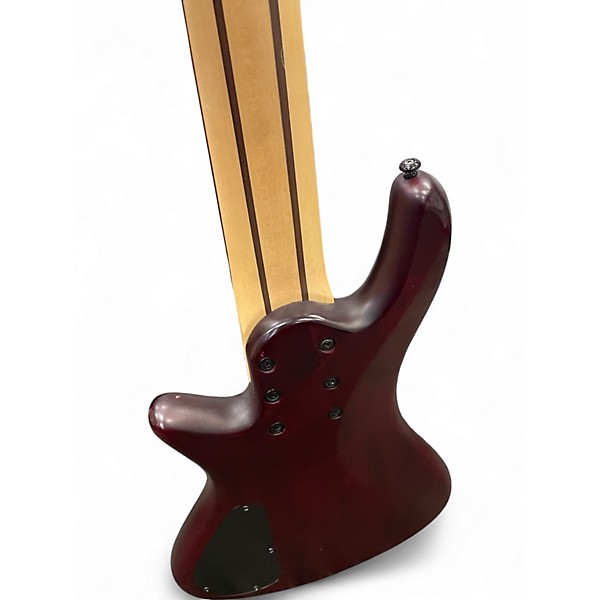 Used Schecter Guitar Research diamond  Trans Red Electric Bass Guitar