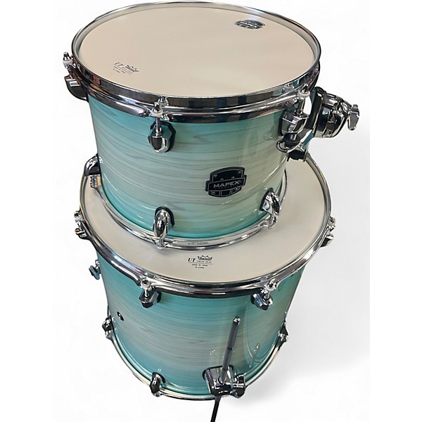 Used Mapex 5 Piece armory shell kit aqua Drum Kit