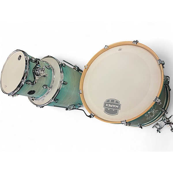 Used Mapex 5 Piece armory shell kit aqua Drum Kit