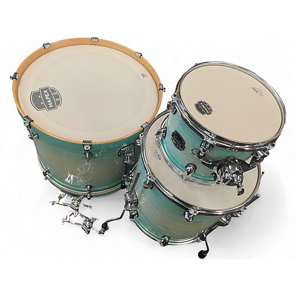 Used Mapex 5 Piece armory shell kit aqua Drum Kit