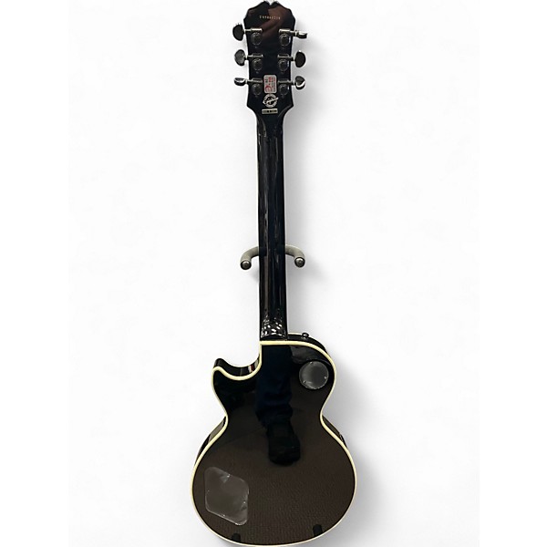 Used Epiphone Les Paul Custom 3 Pickup Trans Black Solid Body Electric Guitar