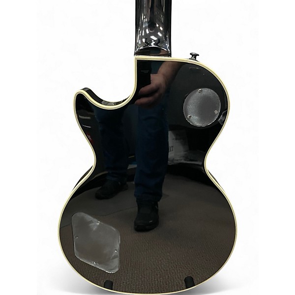 Used Epiphone Les Paul Custom 3 Pickup Trans Black Solid Body Electric Guitar