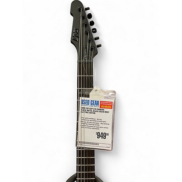 Used ESP ESP LTD PHOENIX BLACK METAL Black Solid Body Electric Guitar