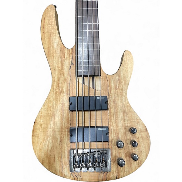 Used ESP LTD B205SMFL 5 String Natural Electric Bass Guitar
