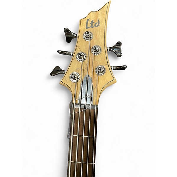 Used ESP LTD B205SMFL 5 String Natural Electric Bass Guitar