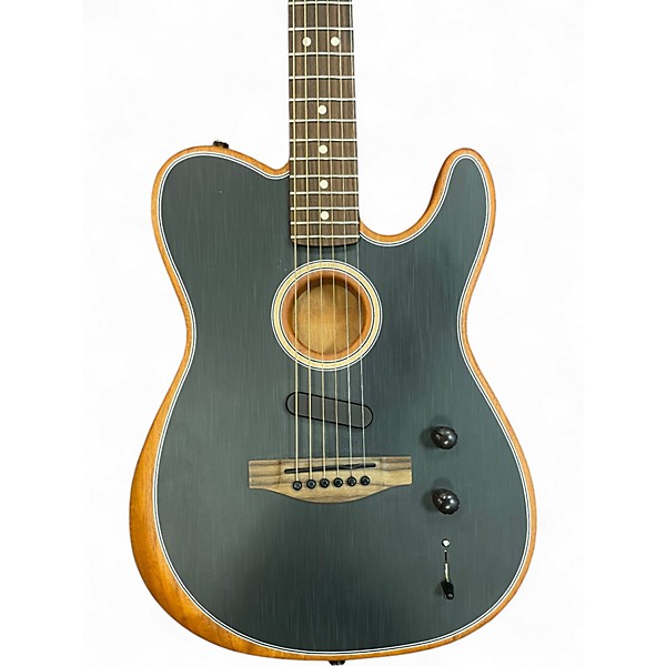 Used Fender Acoustasonic Player Telecaster Brushed Black Acoustic Electric Guitar