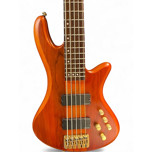 Used Schecter Guitar Research Stiletto Studio 5 String Satin Honey Electric Bass Guitar