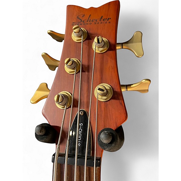 Used Schecter Guitar Research Stiletto Studio 5 String Satin Honey Electric Bass Guitar