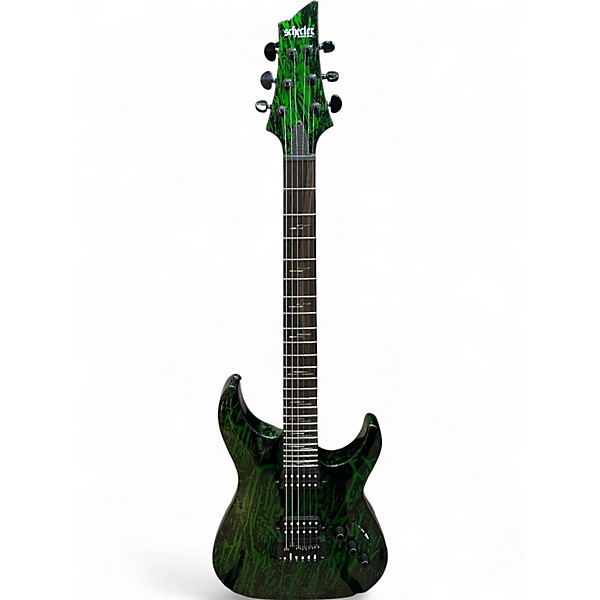 Used Schecter Guitar Research C1 SILVER MOUNTAIN SPECKLED GREEN Solid Body Electric Guitar