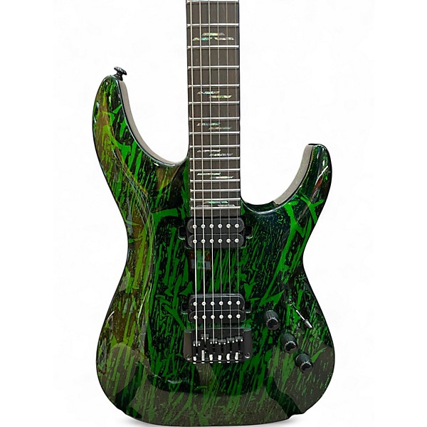 Used Schecter Guitar Research C1 SILVER MOUNTAIN SPECKLED GREEN Solid Body Electric Guitar
