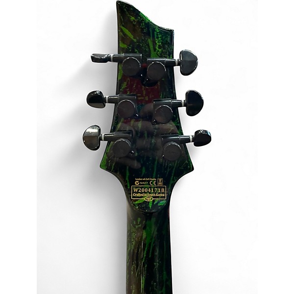 Used Schecter Guitar Research C1 SILVER MOUNTAIN SPECKLED GREEN Solid Body Electric Guitar