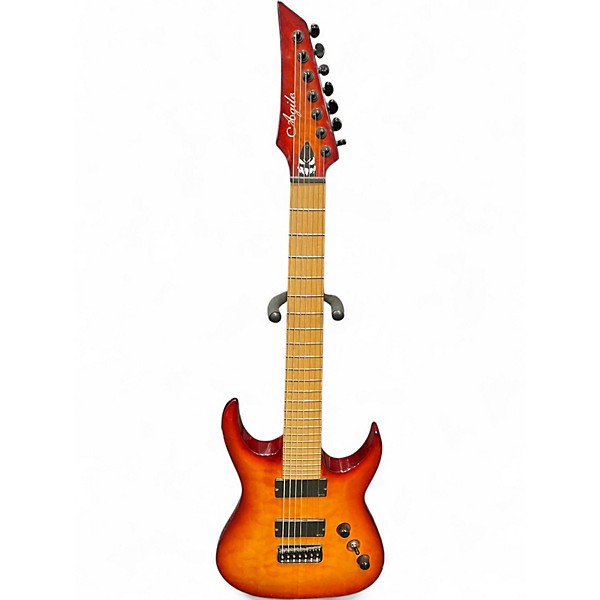 Used Agile Septor 725 7 String 2 Color Sunburst Solid Body Electric Guitar