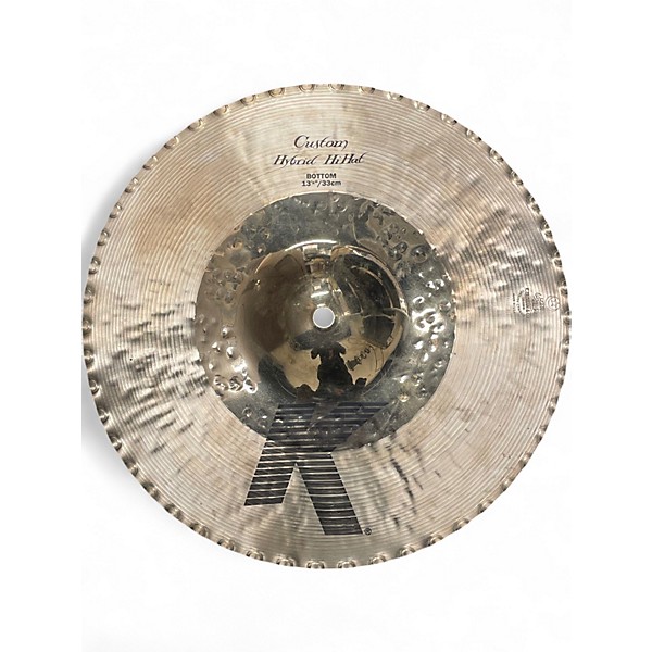 Used Zildjian 13.25in K Custom Hybrid Hi Hat Pair Cymbal
