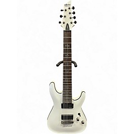 Used Schecter Guitar Research Demon 7 String Classic White Solid Body Electric Guitar