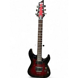 Used Schecter Guitar Research Demon 6 Crimson Red Burst Solid Body Electric Guitar