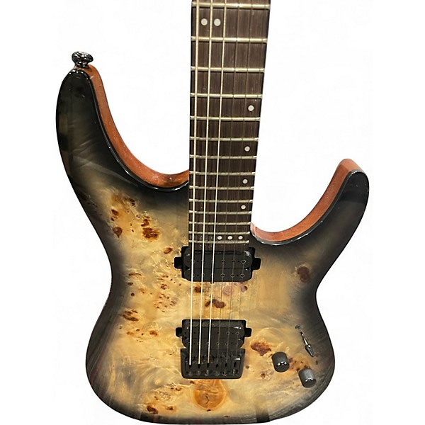 Used 2021 Schecter Guitar Research CR6 Black Burl Solid Body Electric Guitar