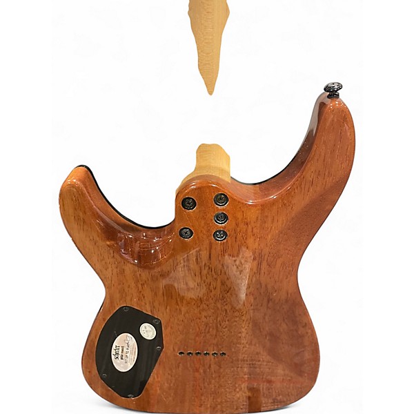 Used 2021 Schecter Guitar Research CR6 Black Burl Solid Body Electric Guitar